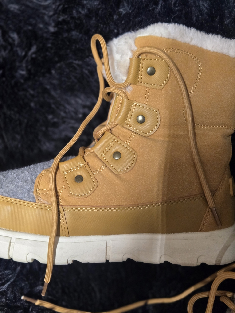Dream Pairs Faux-Suede Winter Boots with Shearling Lining